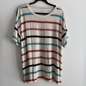 Maurices 24/7 Multicolor Striped Short Sleeve Tee